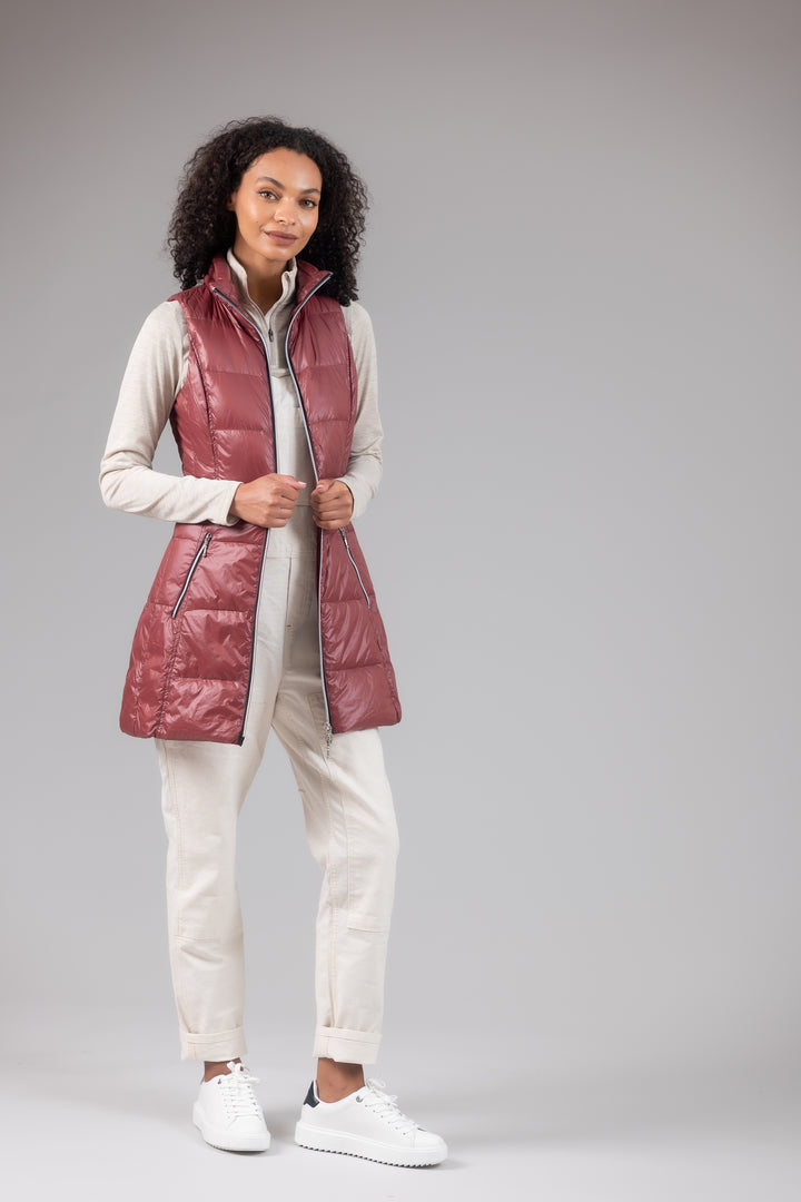 Long Nylon Down Vest