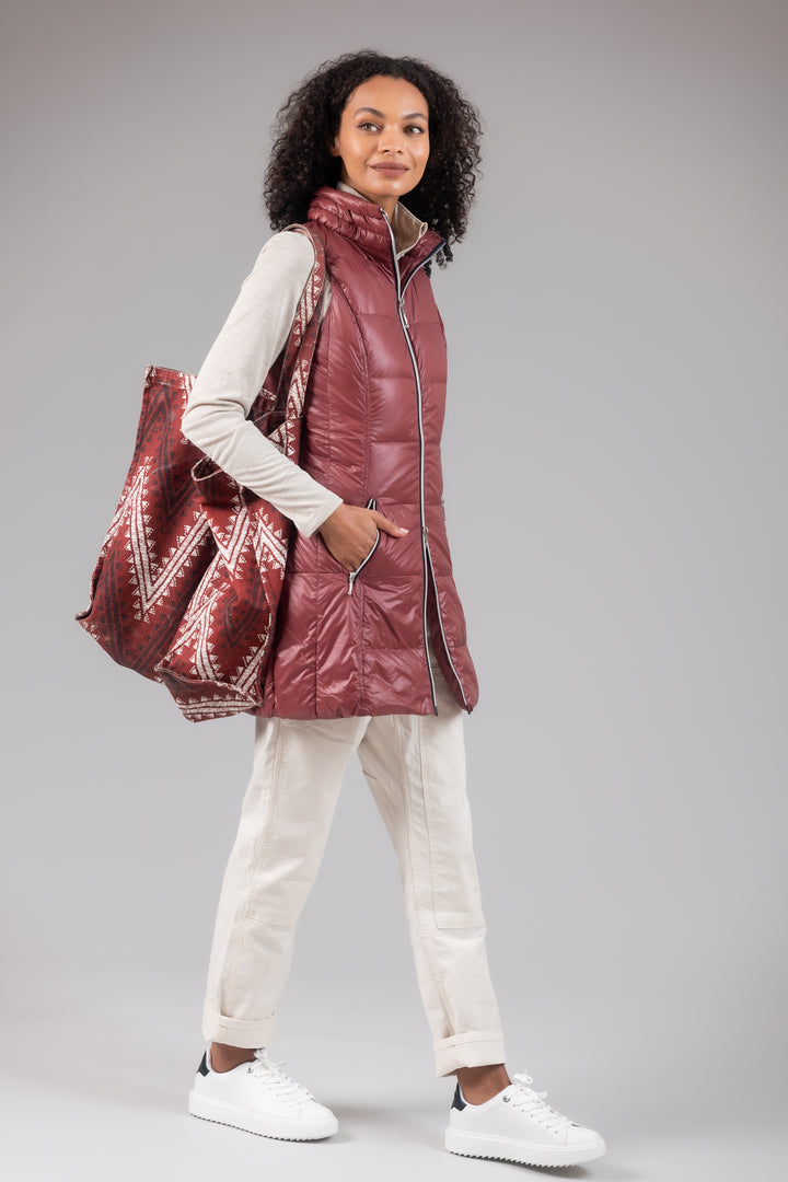 Long Nylon Down Vest