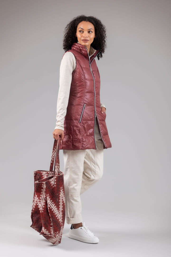 Long Nylon Down Vest