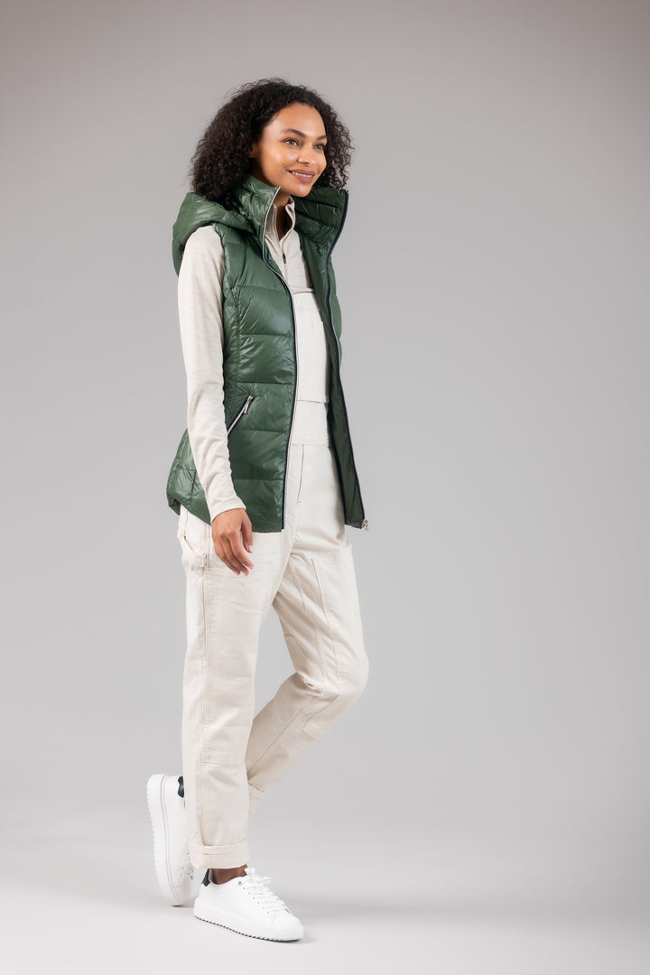 Short Hooded Quilted Vest