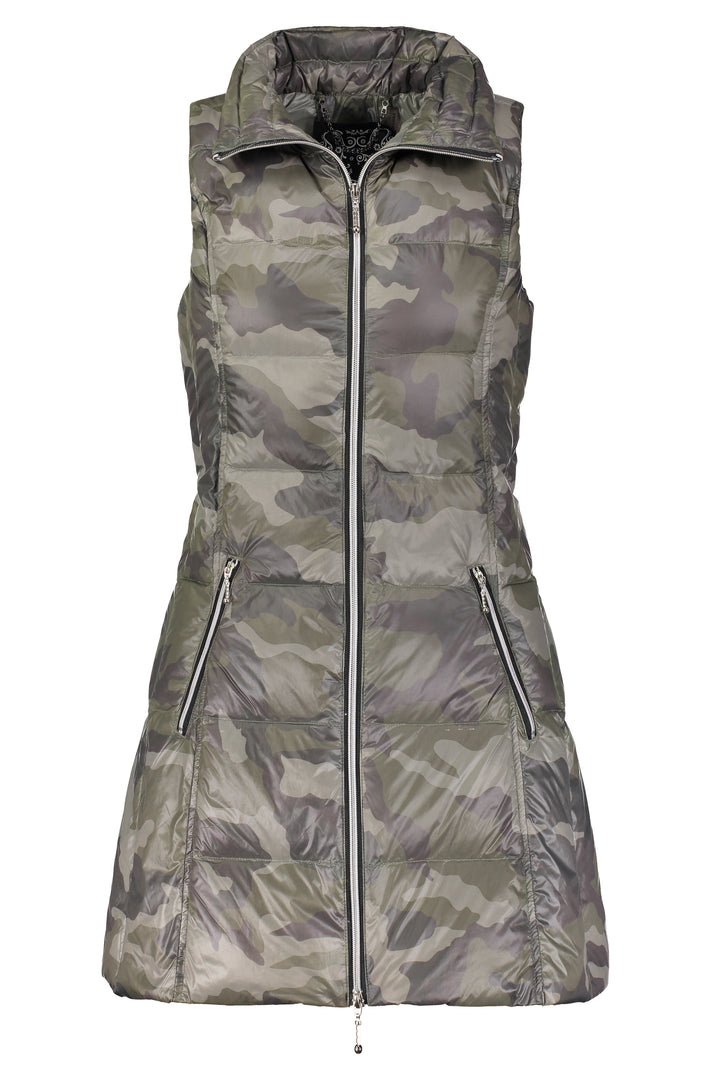 Long Printed Down Vest