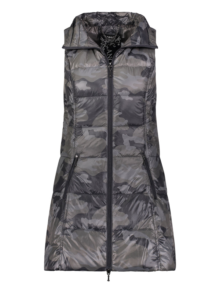 Long Printed Down Vest