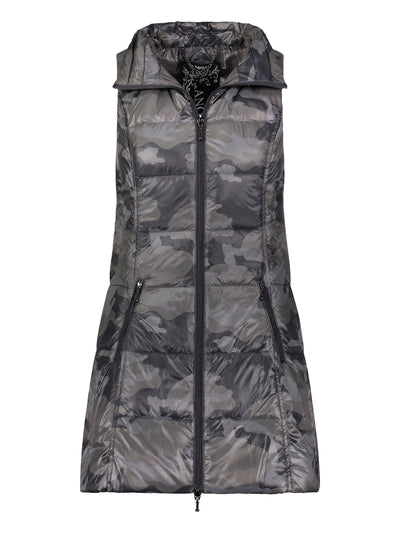 Long Printed Down Vest
