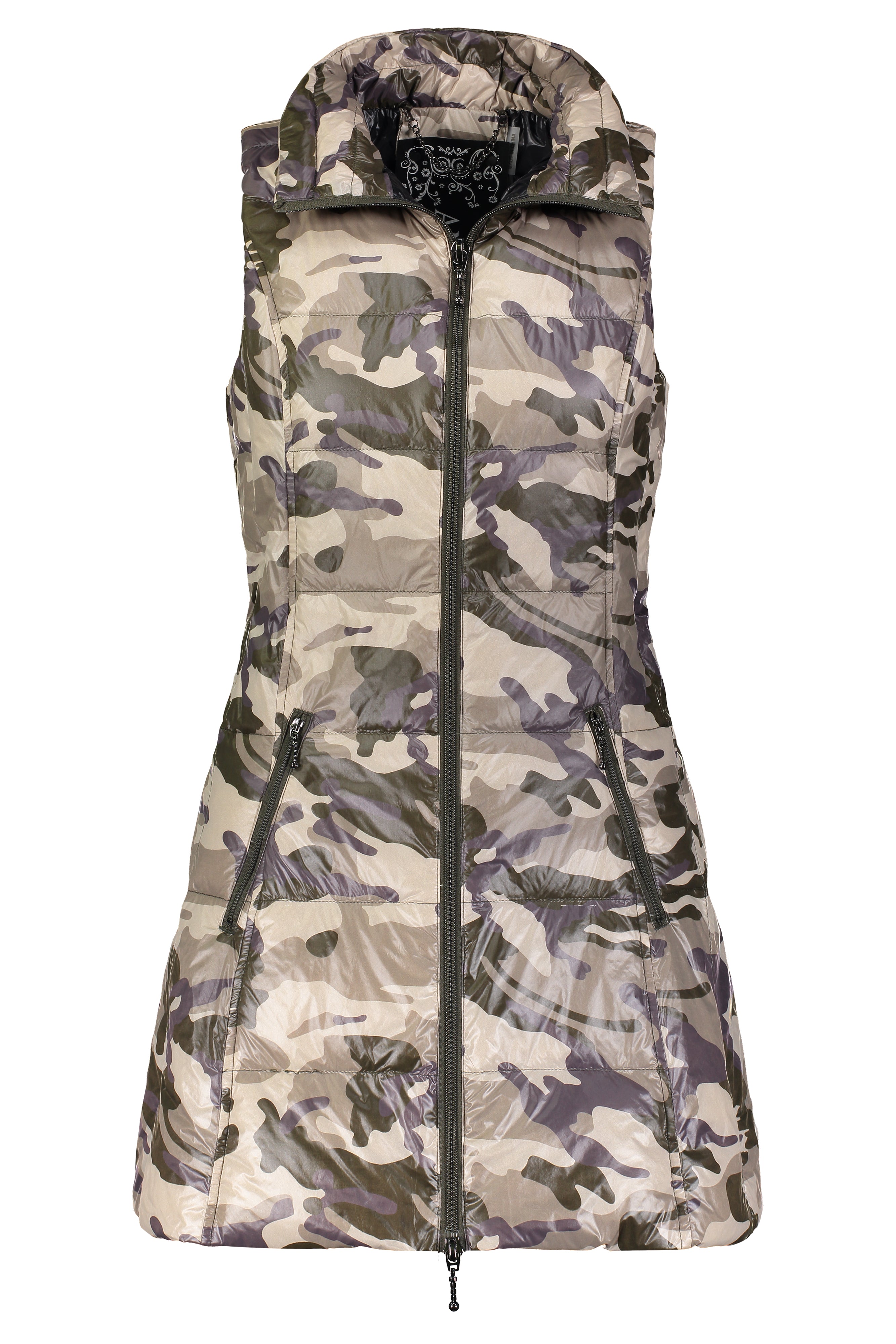 Long Printed Down Vest MyAnorak
