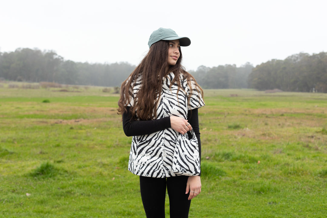 colorful short sleeve puffer jacket