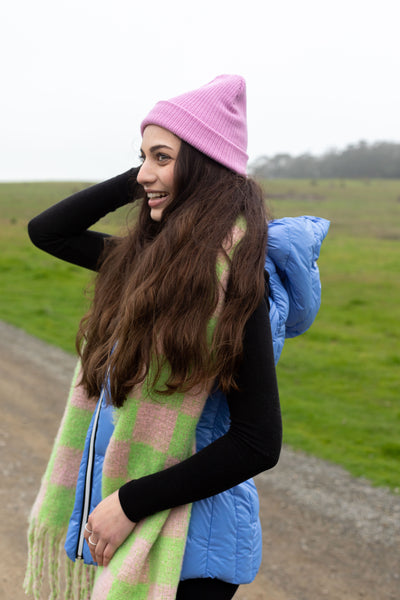 colorful hooded puffer long vest womens