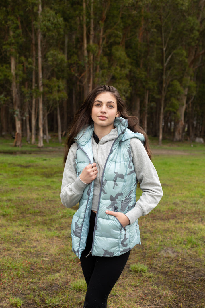 Short Hooded Quilted Vest
