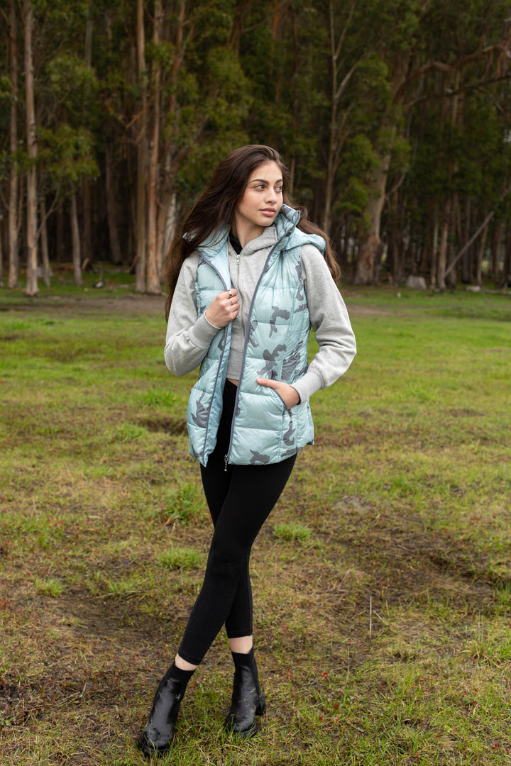 Short Hooded Quilted Vest
