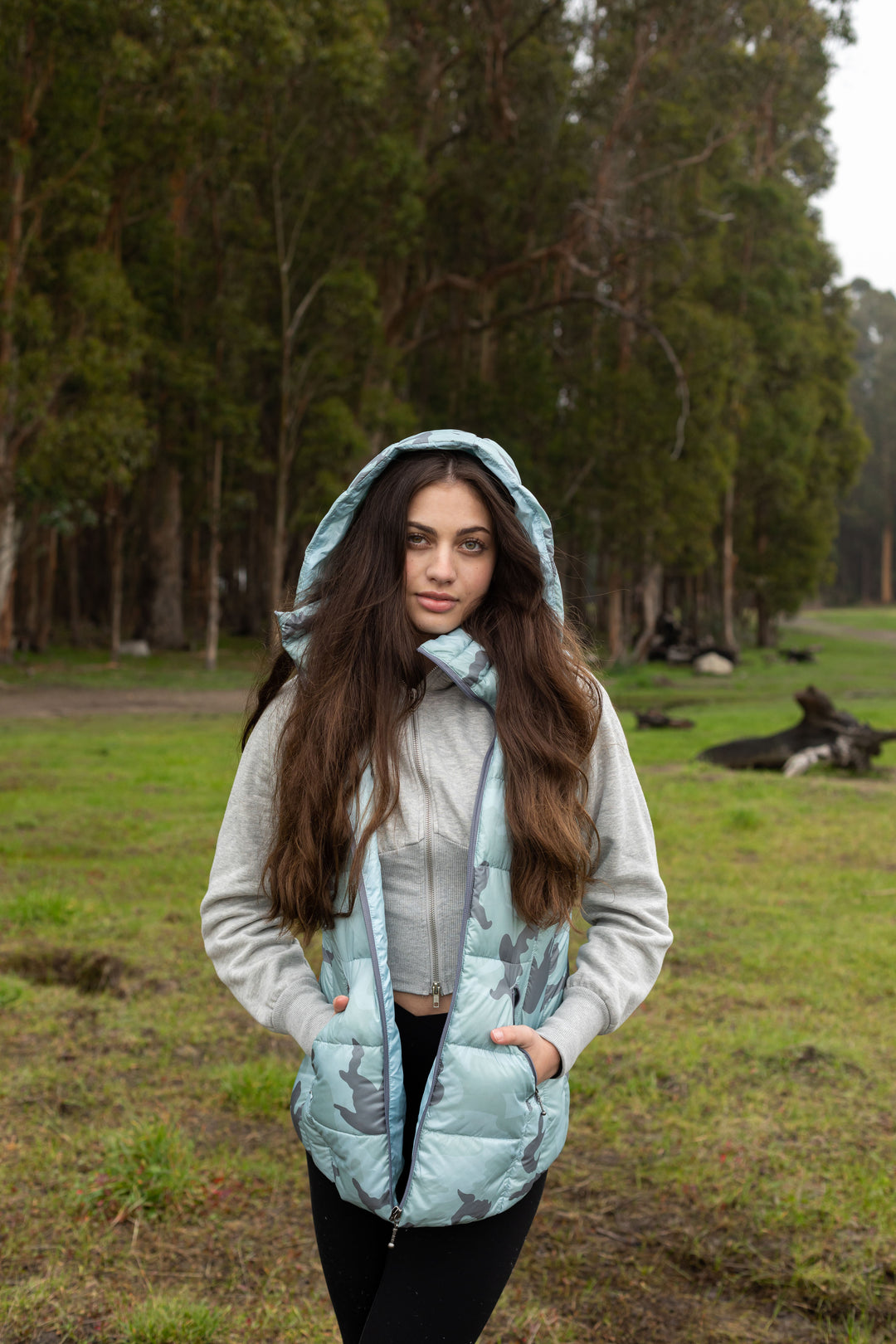 Short Hooded Quilted Vest