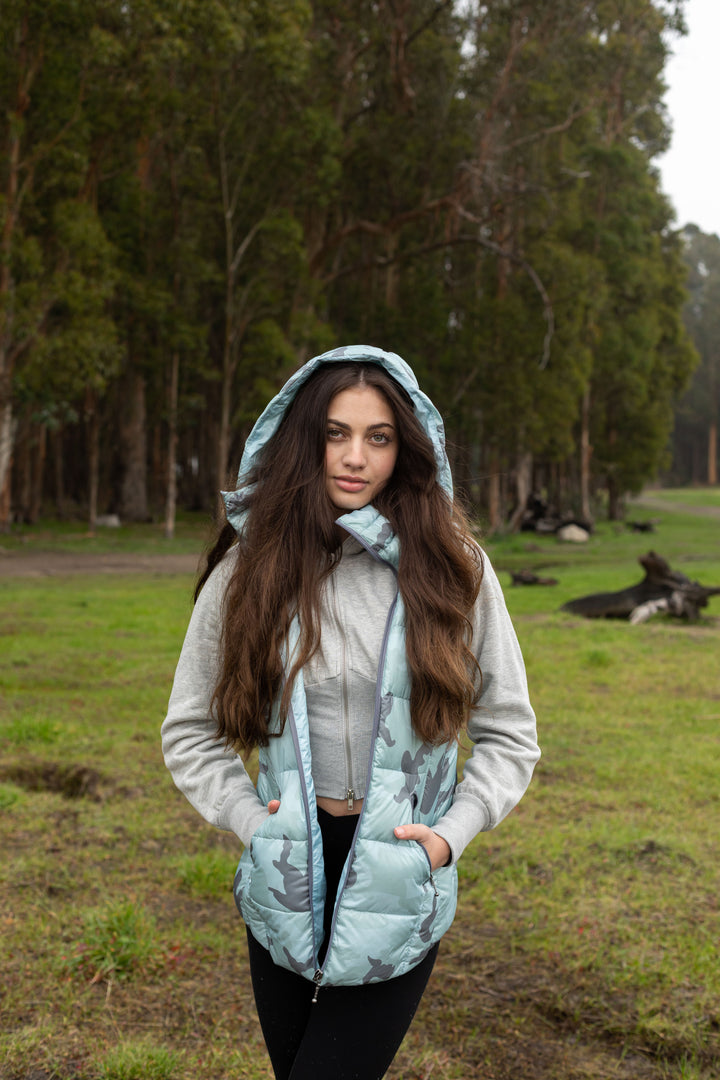 Short Hooded Quilted Vest