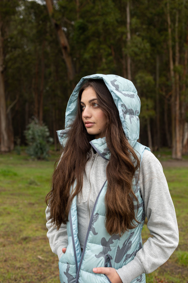 Short Hooded Quilted Vest