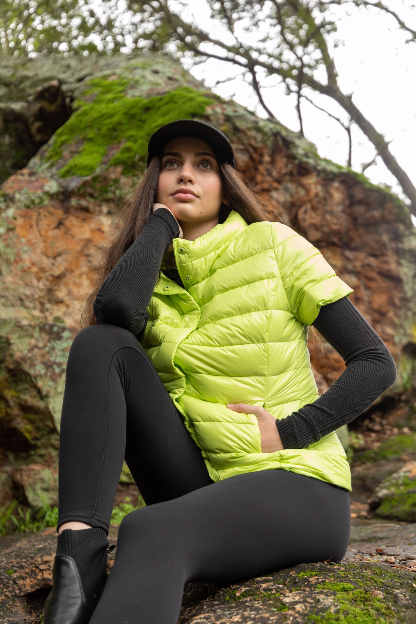 colorful short sleeve puffer jacket