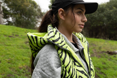colorful hooded puffer long vest womens