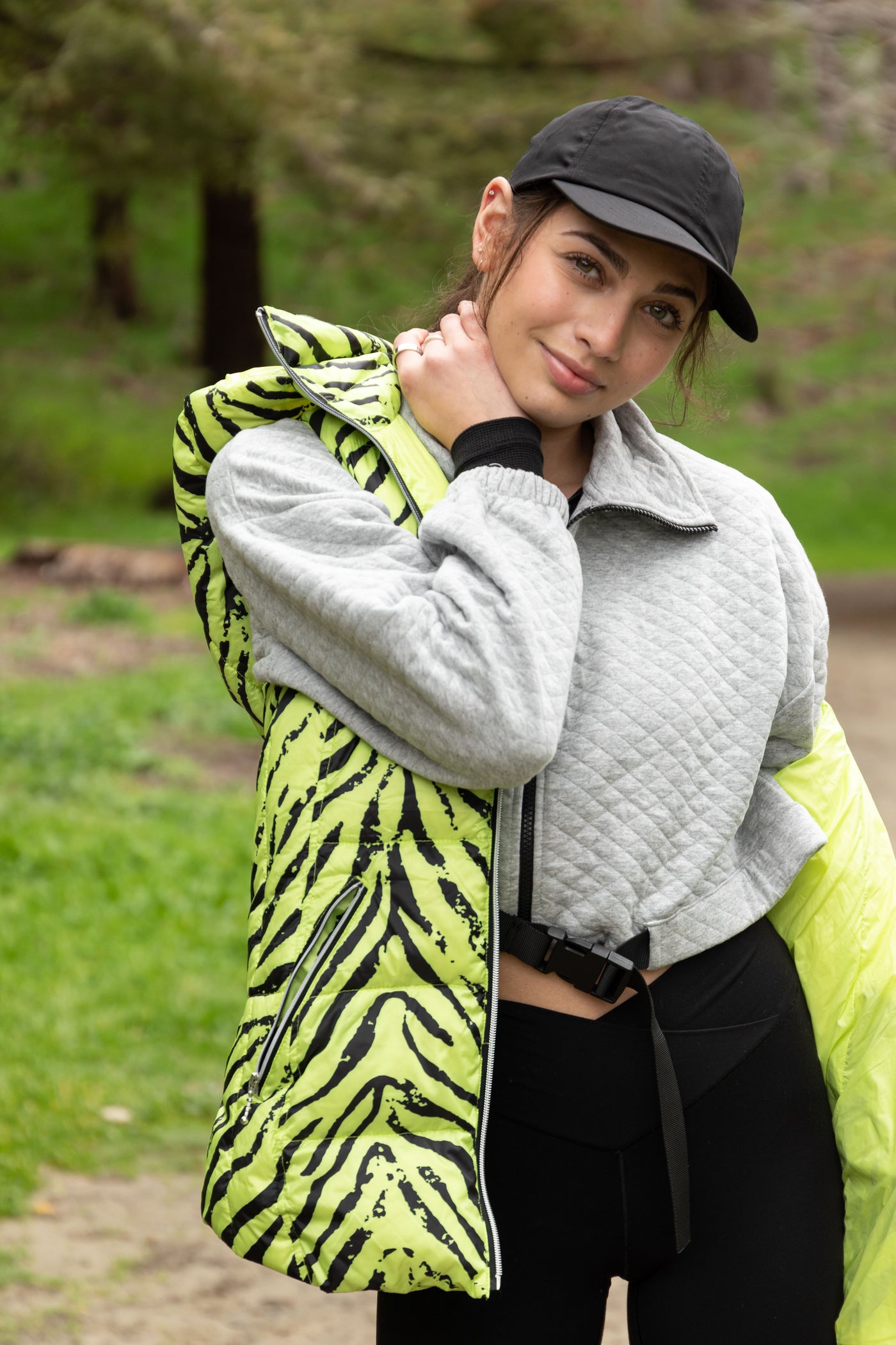 colorful hooded puffer long vest womens