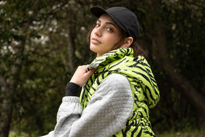 colorful hooded puffer long vest womens