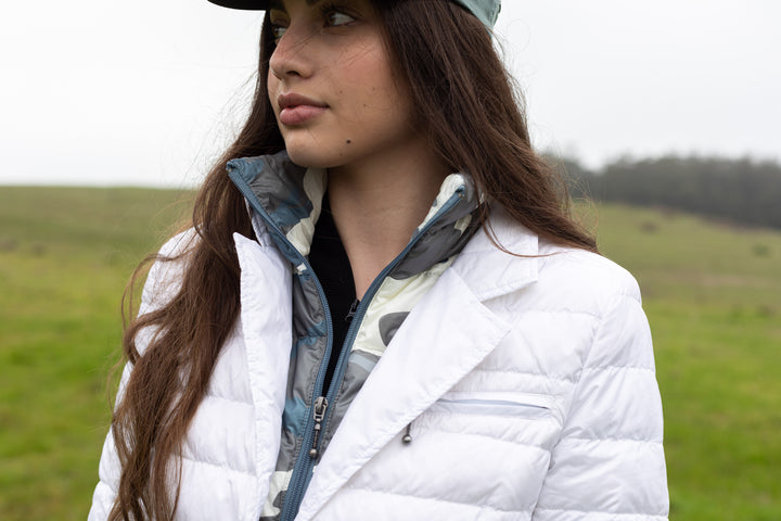 Double Layer Puffer Quilted Blazer Women