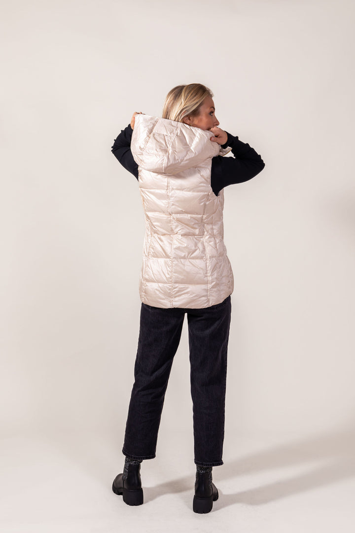 Short Metallic Down Vest