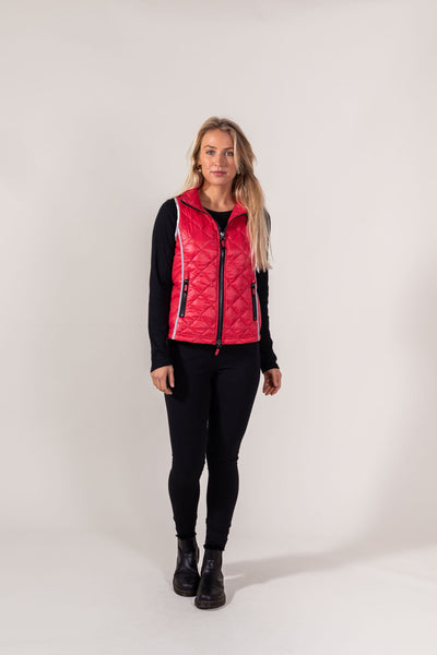 Quilted Contrast Trim Vest