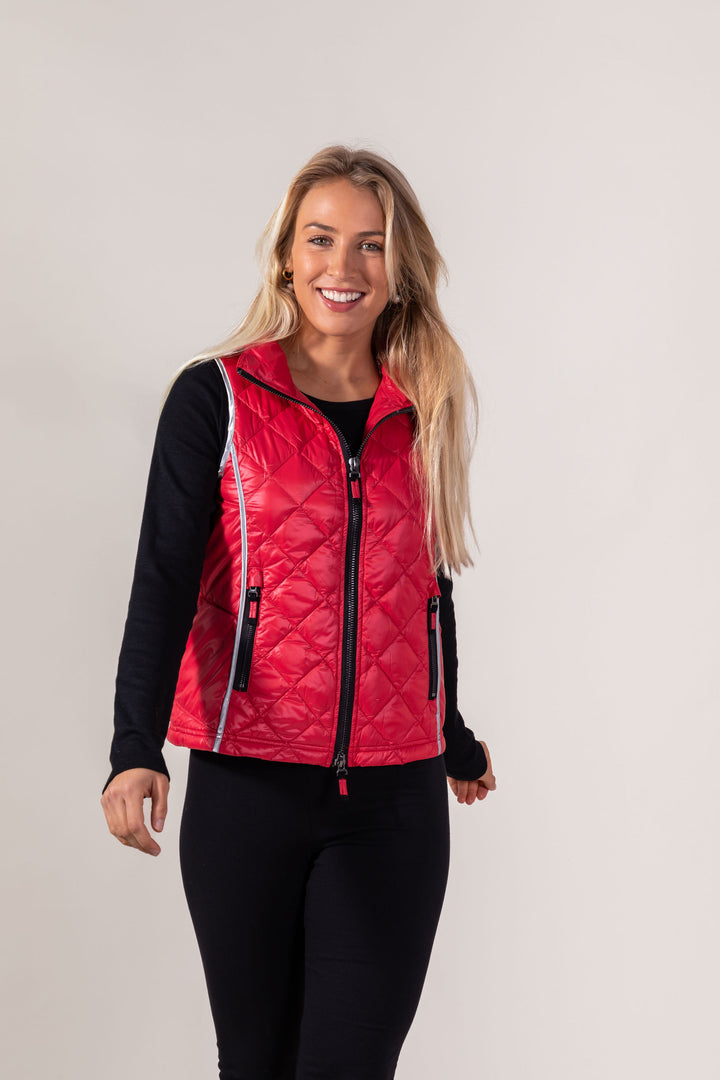 Quilted Contrast Trim Vest