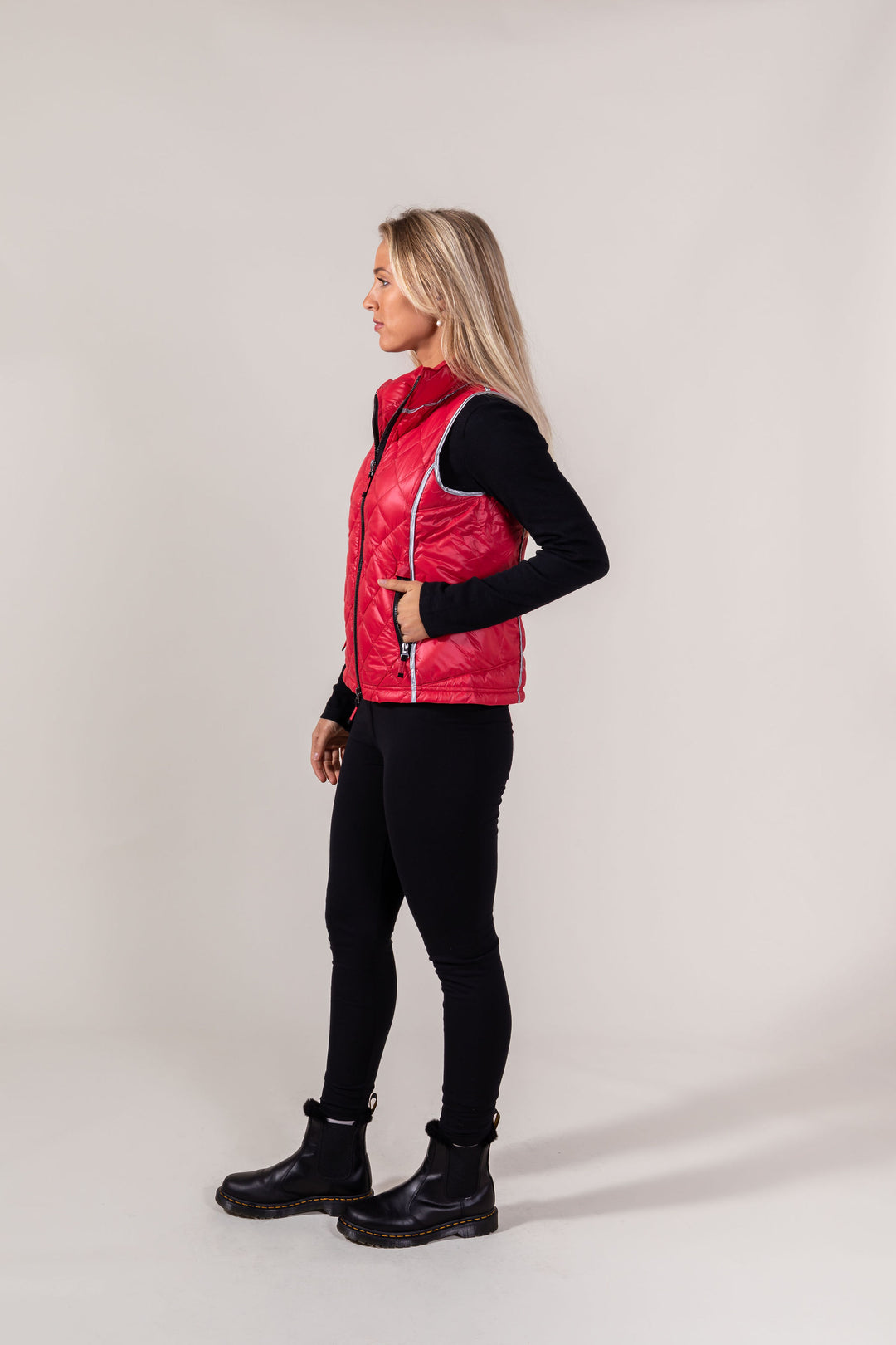 Quilted Contrast Trim Vest