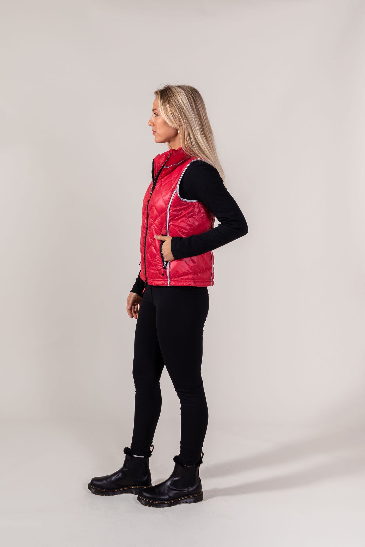 Quilted Contrast Trim Vest