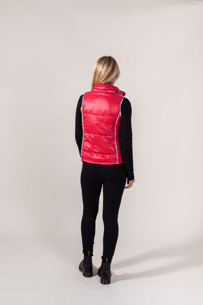 Quilted Contrast Trim Vest