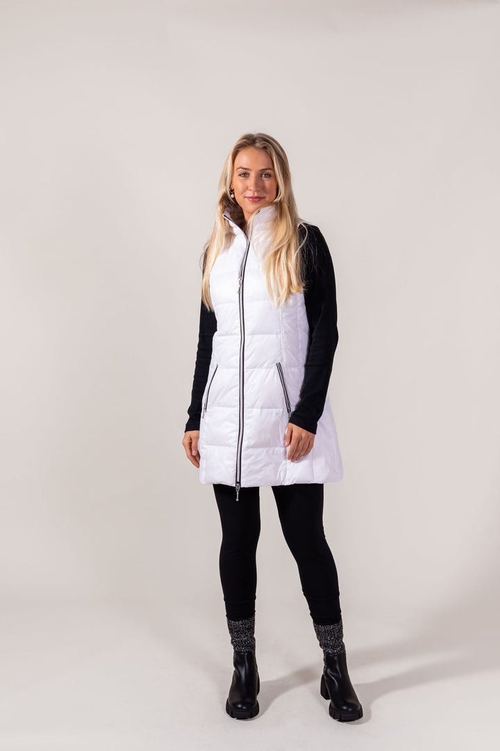 Long Nylon Down Vest