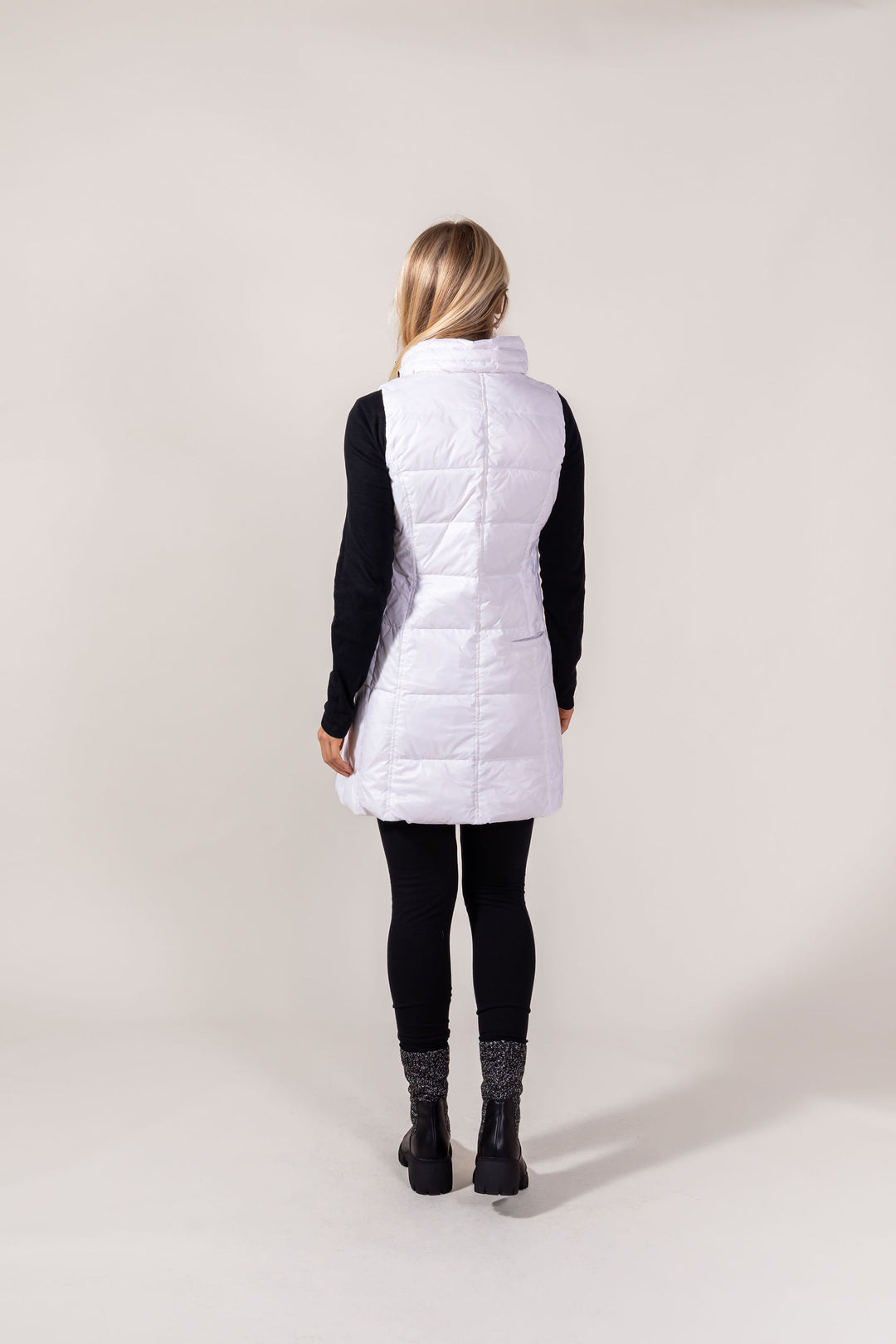 Long Nylon Down Vest