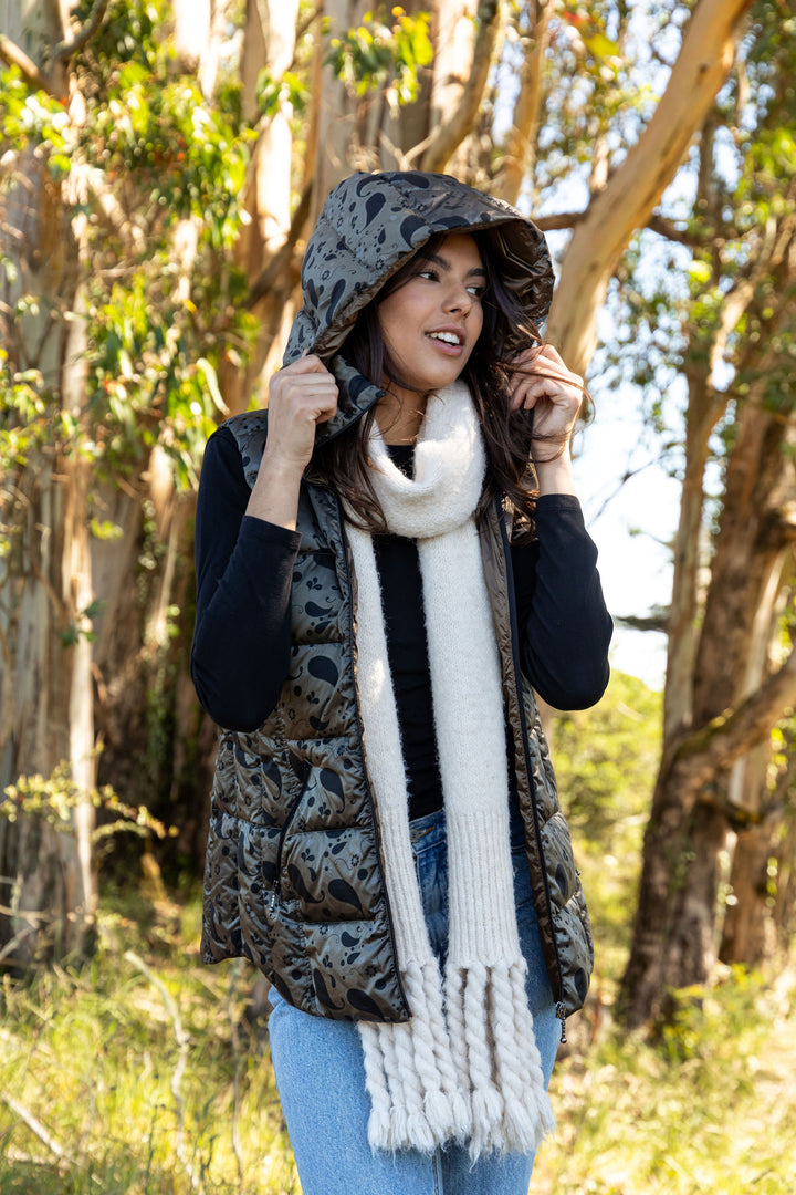 Printed Short Metallic Down Vest