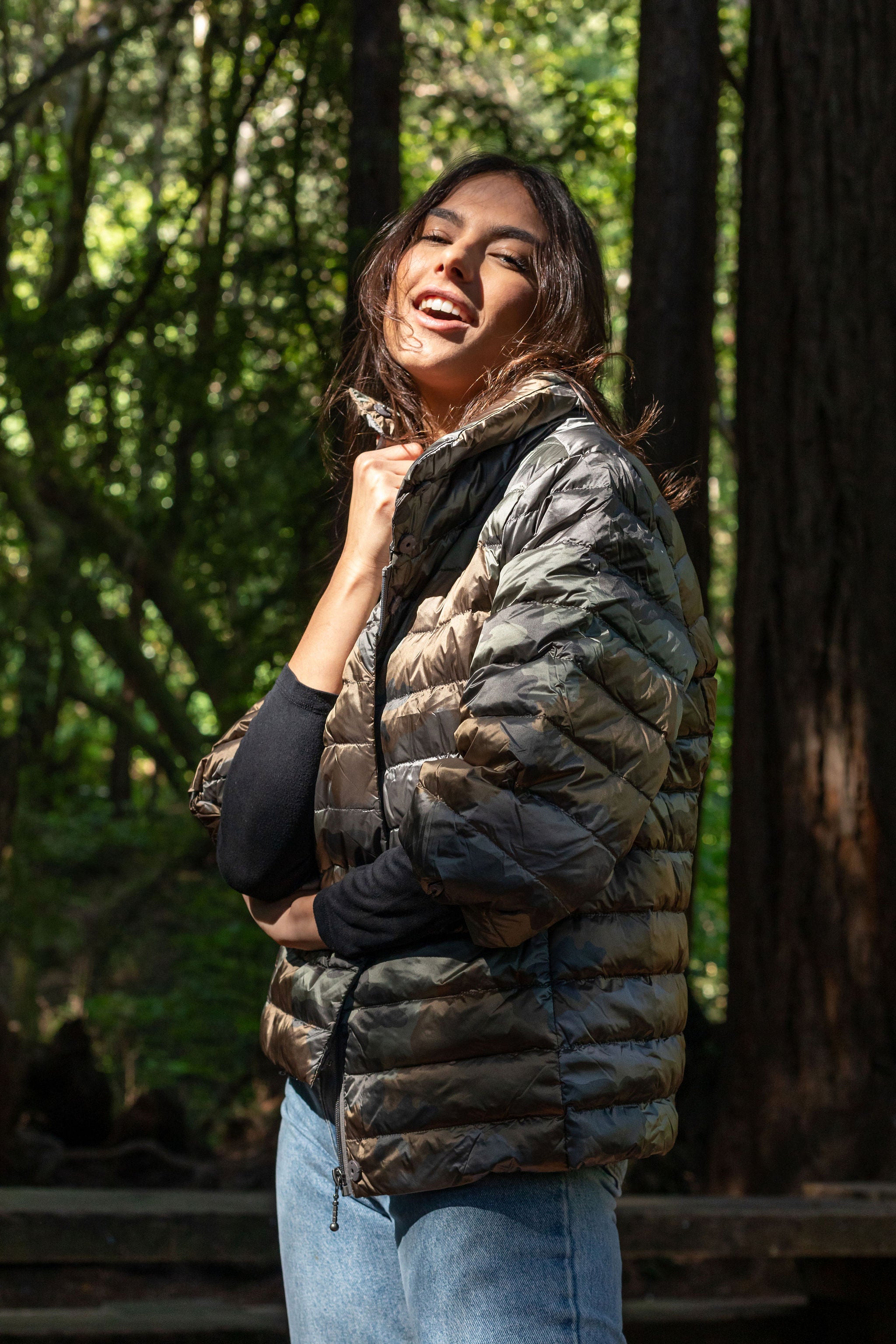 Iridescent Crop Sleeve Puffer Jacket MyAnorak