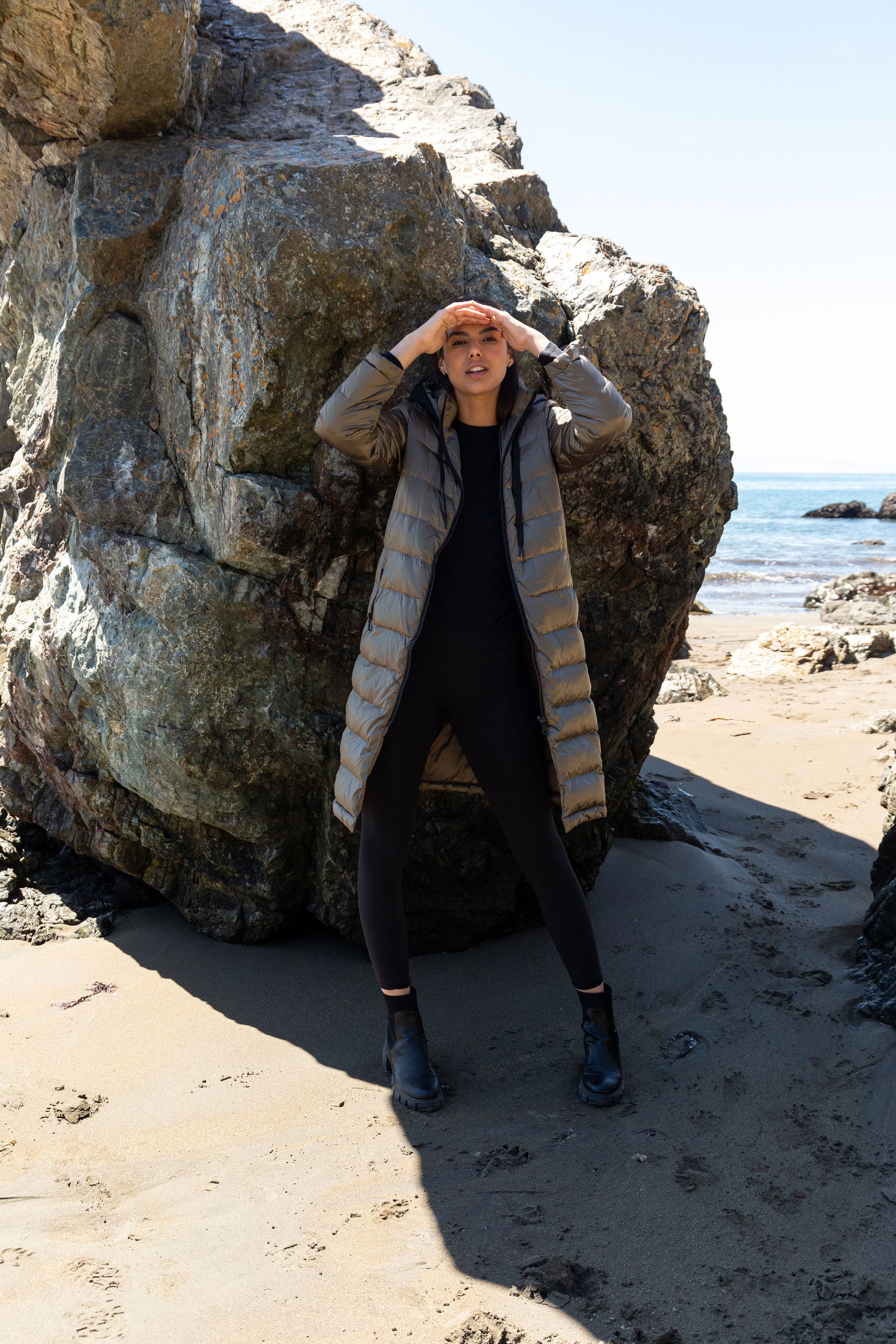 Quilted Hooded Long Puffer Coat