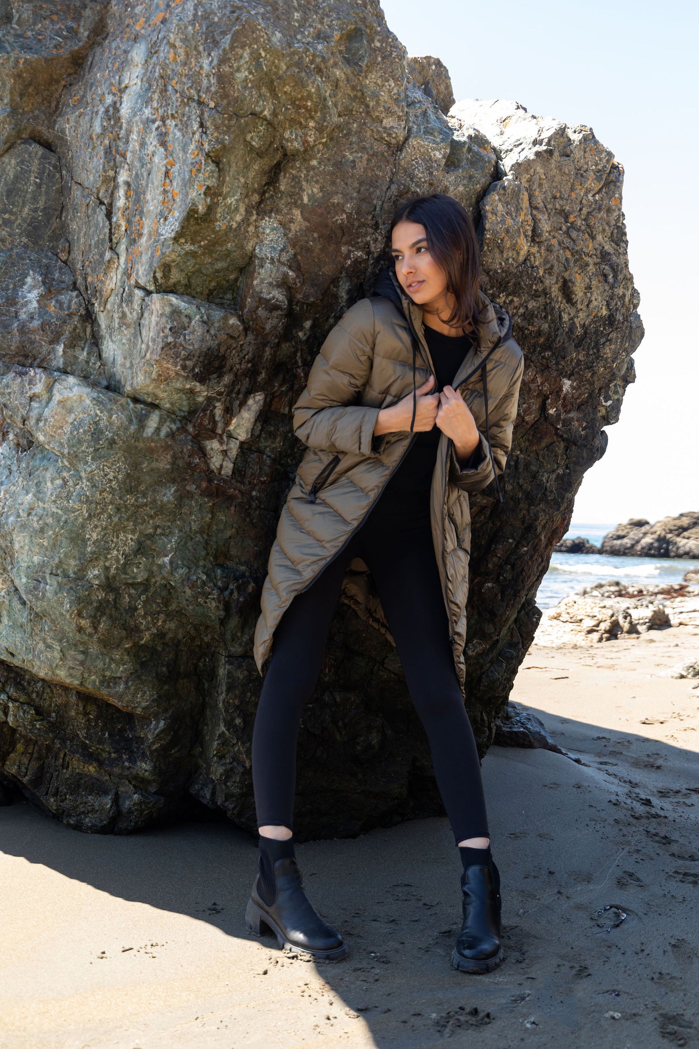 Quilted Hooded Long Puffer Coat