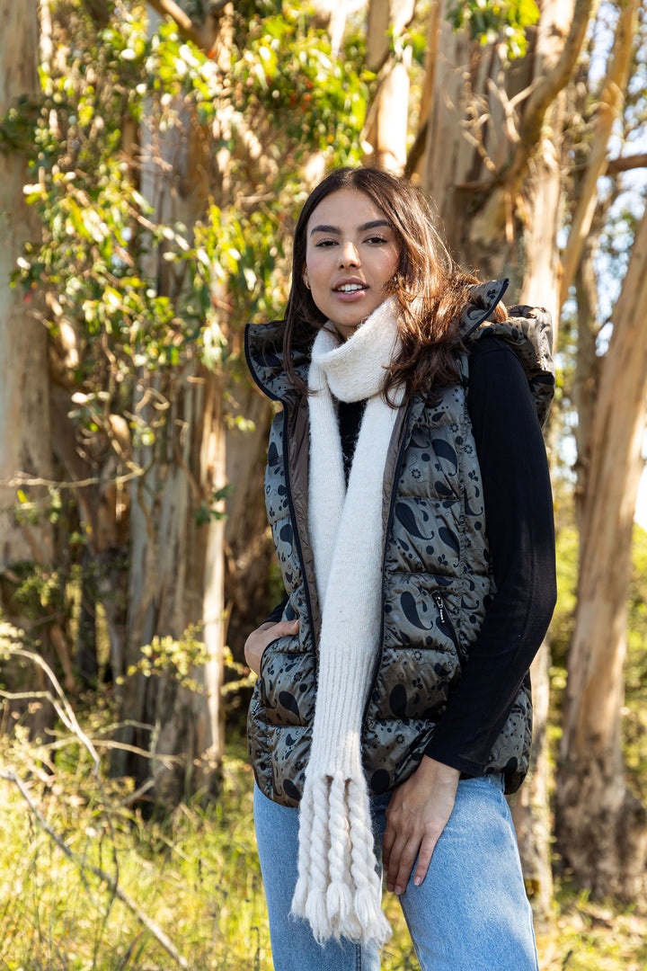 Printed Short Metallic Down Vest