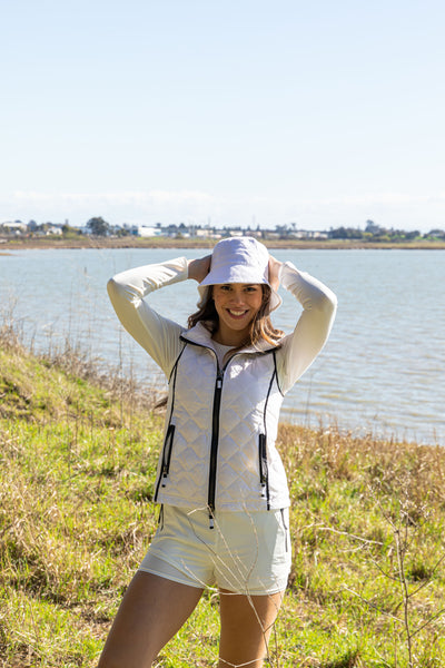 Quilted Contrast Trim Vest