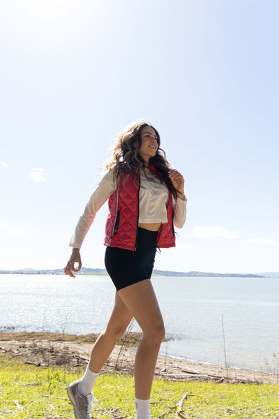 Quilted Contrast Trim Vest