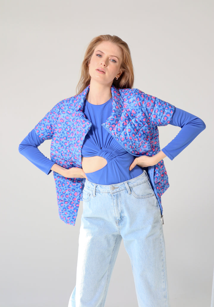 colorful short sleeve puffer jacket
