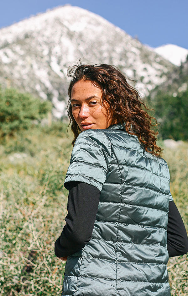 Notch Collar Short Sleeve Puffer Jacket