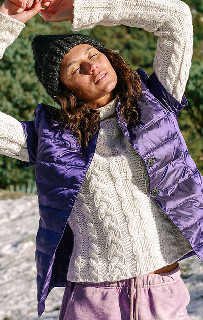 Notch Collar Short Sleeve Puffer Jacket